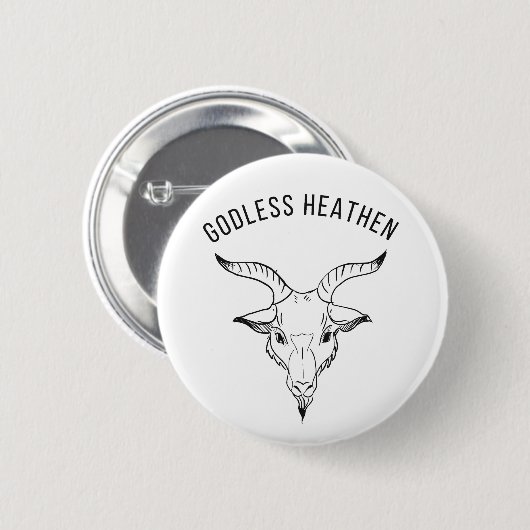 Black Phillip Godless Heathen Button (Vorne & Hinten)