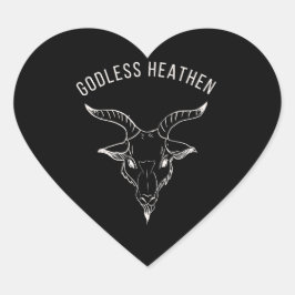 Black Phillip Godless Heathen Herz-Aufkleber