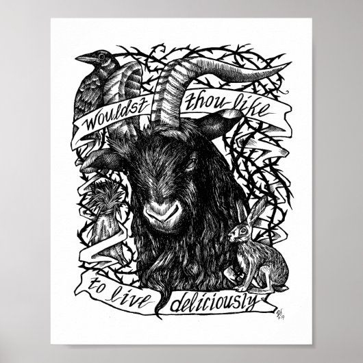 Black Phillip "Live Delicious" Poster (Vorne)