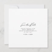 Black | Photo Chic Flat Wedding Save The Date Card (Rückseite)