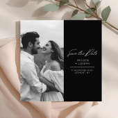 Black | Photo Chic Flat Wedding Save The Date Card