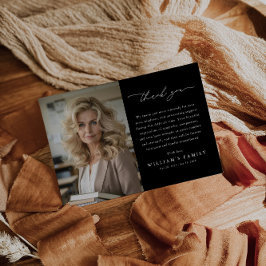 Black Photo Message Funeral Dankeskarte