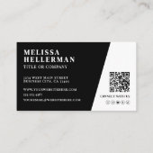 Black Photo QR Code Logo Visitenkarte (Rückseite)