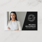 Black Photo QR Code Logo Visitenkarte (Vorderseite)