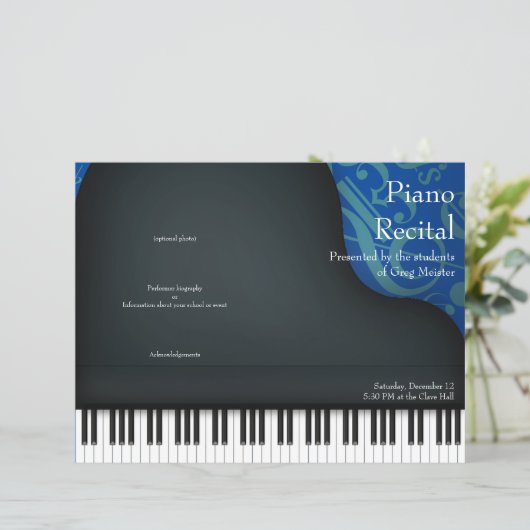 Black Piano über das blaugeflochtene Rahmenprogram (Stehend Vorderseite)