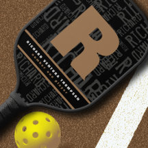 Black Pickleball Paddle mit Personalisiertem Namen