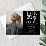 Black Picture spricht dreißig zu mir am 30. Geburt Einladung<br><div class="desc">Dies ist ein Schwarz-Weiß Custom Foto Picture Talk Thirty To Me Birthday Party Einladung. Minimale Minimalistische Bauweise. B-Day Invite. Typ-Girl-Junge Mann schlicht</div>