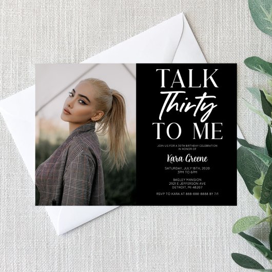Black Picture spricht dreißig zu mir am 30. Geburt Einladung