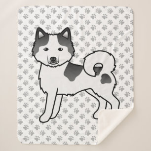 Black Piebald Alaskan Malamute Niedlich Cartoon Do Sherpadecke