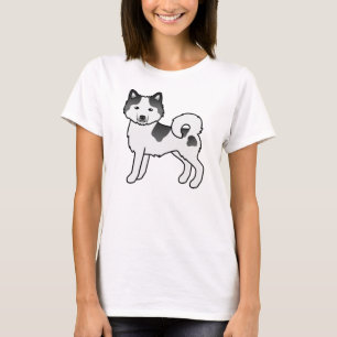 Black Piebald Alaskan Malamute Niedlich Cartoon Do T-Shirt