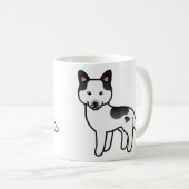 Black Piebald Cartoon Siberian Husky Kaffeetasse (VorderseiteRechts)