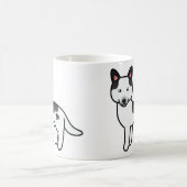 Black Piebald Cartoon Siberian Husky Kaffeetasse (Mittel)