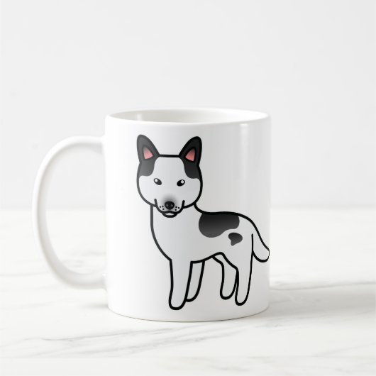 Black Piebald Cartoon Siberian Husky Kaffeetasse (Links)