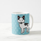 Black Piebald Cartoon Siberian Husky Kaffeetasse (VorderseiteRechts)