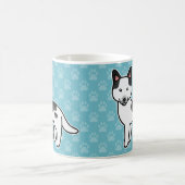 Black Piebald Cartoon Siberian Husky Kaffeetasse (Mittel)