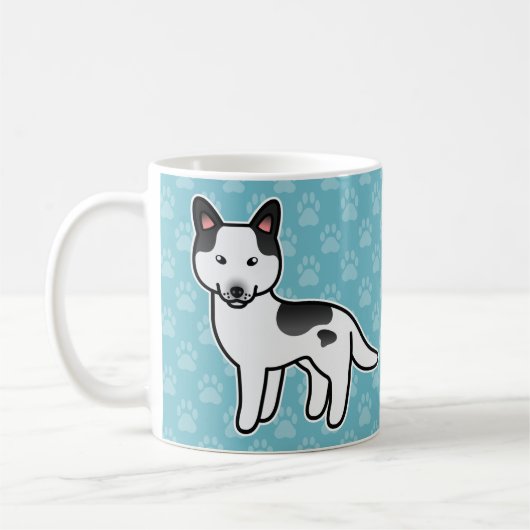 Black Piebald Cartoon Siberian Husky Kaffeetasse (Links)