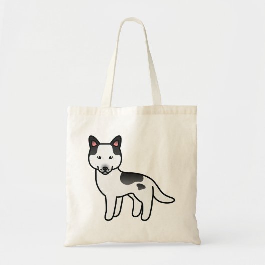 Black Piebald Cartoon Siberian Husky Tragetasche (Vorne)