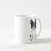 Black Piebald French Bulldog / Französischer Niedl Kaffeetasse (VorderseiteRechts)