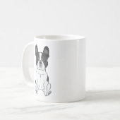 Black Piebald French Bulldog / Französischer Niedl Kaffeetasse (Vorderseite Links)
