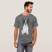 Black Piebald French Bulldog / Französischer Niedl T-Shirt (Vorne ganz)
