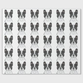 Black Piebald French Bulldog / Französisches Muste Geschenkpapier (Flach)
