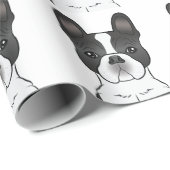 Black Piebald French Bulldog / Französisches Muste Geschenkpapier (Rolleneckpunkt)