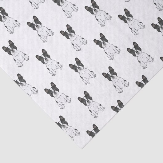 Black Piebald French Bulldog / Französisches Muste Seidenpapier (Ausschnitt)