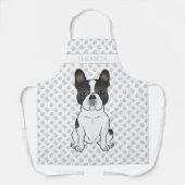 Black Piebald French Bulldog / Frenchie Dog & Name Schürze (Vorderseite)