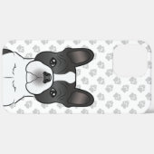 Black Piebald French Bulldog / Frenchie Dog & Paws Case-Mate iPhone Hülle (Rückseite / Rechts)