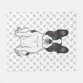Black Piebald French Bulldog / Frenchie Dog & Paws Fleecedecke (Vorderseite (Horizontal))