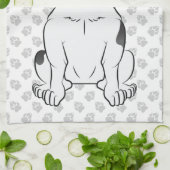 Black Piebald French Bulldog / Frenchie Dog & Paws Geschirrtuch (Gefaltet)
