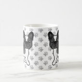 Black Piebald French Bulldog Niedlicher Cartoon Do Kaffeetasse (Mittel)