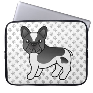 Black Piebald French Bulldog Niedlicher Cartoon Do Laptopschutzhülle