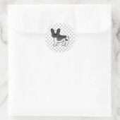 Black Piebald French Bulldog Niedlicher Cartoon Do Runder Aufkleber (Tasche)