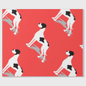 Black Piebald Great Dane Geschenkpapier (Flach)