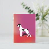 Black Piebald Great Dane Postkarte (Stehend Vorderseite)