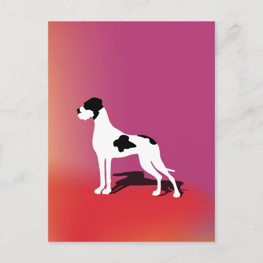 Black Piebald Great Dane Postkarte (Vorderseite)
