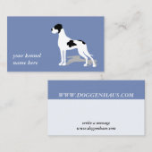 Black Piebald Great Dane Visitenkarte (Vorne/Hinten)