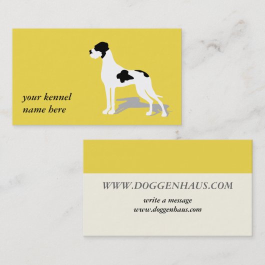 Black Piebald Great Danes Visitenkarte (Vorne/Hinten)