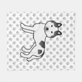 Black Piebald Siberian Husky Cartoon Dog & Paws Fleecedecke (Vorderseite (Horizontal))