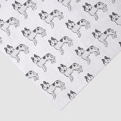 Black Piebald Siberian Husky Niedlich Dog Pattern Seidenpapier (Ausschnitt)