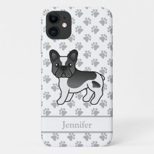 Black Pied French Bulldog Niedlicher Cartoon Dog & Case-Mate iPhone Hülle