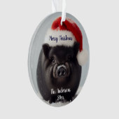 Black Pig Christmas Ornament (Vorderseite)