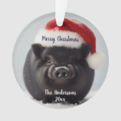 Black Pig Christmas Ornament (Vorderseite)
