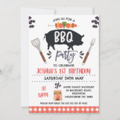 Black Pig Roast Kebab Grillen Birthday Einladung (Vorderseite)