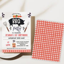 Black Pig Roast Kebab Grillen Birthday Einladung