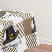 Black Pilgrim Hat auf Brown Kariert - Erntedank Tischdecke (Beispiel)