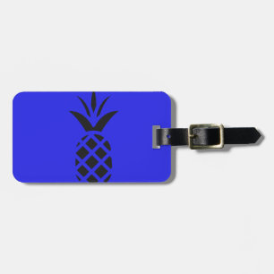 Black Pine Apple in Blue Gepäckanhänger
