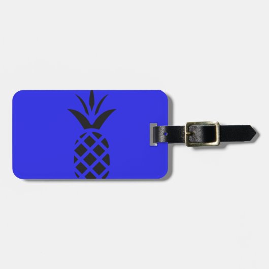 Black Pine Apple in Blue Gepäckanhänger (Vorderseite horizontal)