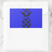 Black Pine Apple in Blue Rechteckiger Aufkleber (Tasche)